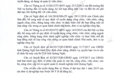 Xét tuyển viên chức là bác sĩ, dược sĩ đại học và cử nhân y tế công đồng đào tạo theo hệ cử tuyển đợt 1 năm 2019